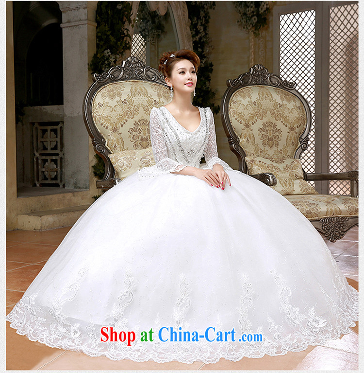wedding dresses new 2015 Korean Princess white lace retro with spring and summer band V collar cuff white XL pictures, price, brand platters! Elections are good character, the national distribution, so why buy now enjoy more preferential! Health