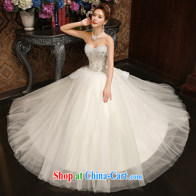 Spring 2015 new wedding dresses stylish Korean Beauty bridal married Mary Magdalene chest lace with tie wedding white XL, Hyatt, married, and, on-line shopping