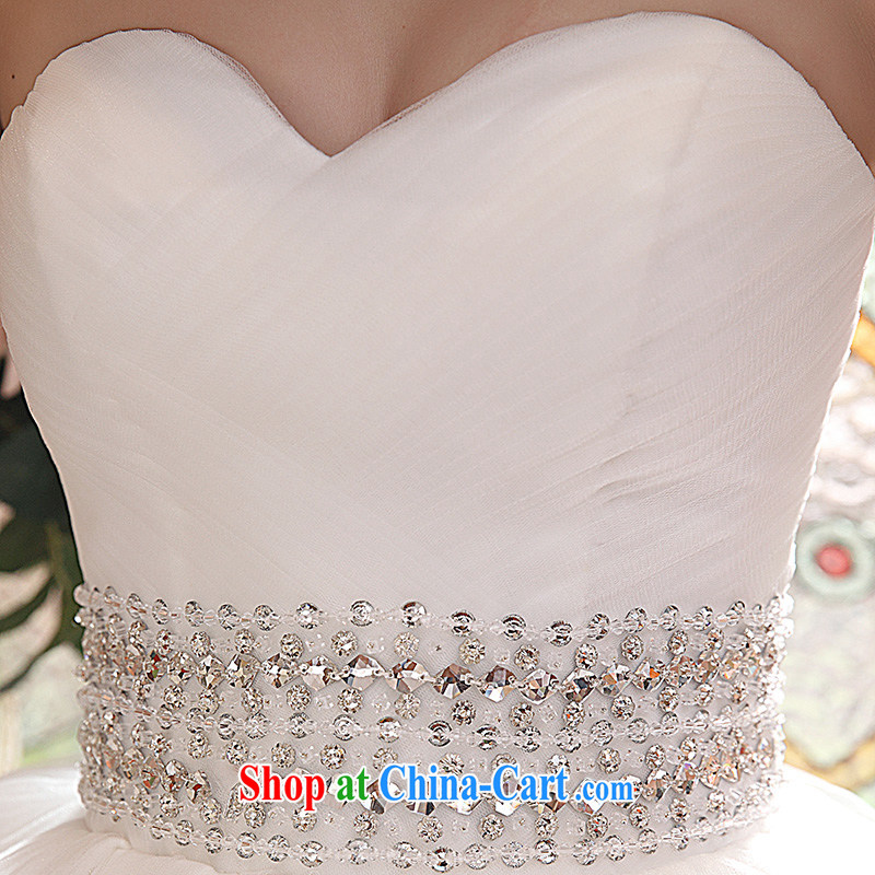 wedding dresses new 2015 Korean version Mary Magdalene Beauty Chest graphics thin Princess with flowers shaggy dress white XL, marry the arts, shopping on the Internet