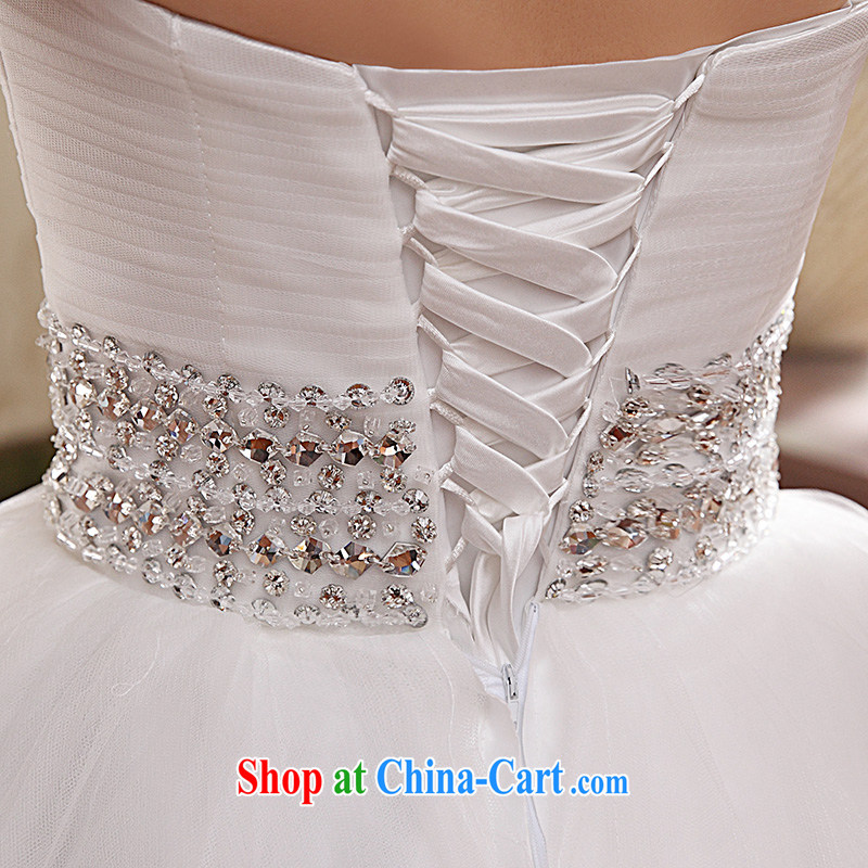 wedding dresses new 2015 Korean version Mary Magdalene Beauty Chest graphics thin Princess with flowers shaggy dress white XL, marry the arts, shopping on the Internet