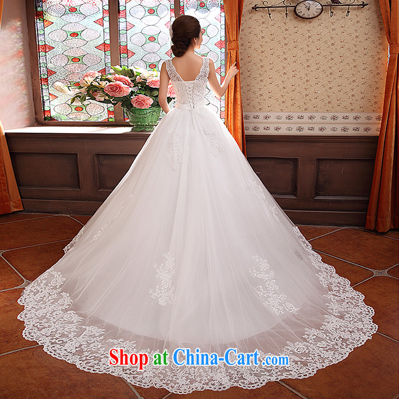 wedding dresses new 2015 Korean-style retro wedding dresses with double-shoulder video thin package shoulder bridal trailing white M, marry the arts, shopping on the Internet