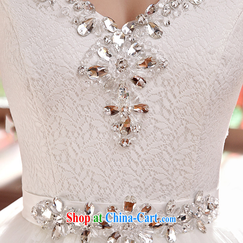 wedding dresses new 2015 spring and summer Korean bridal White Diamond retro a shoulder strap white XL, Hyatt, married, and on-line shopping