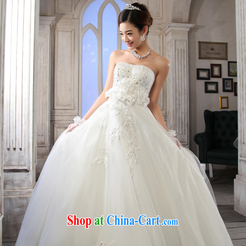 Korean edition 2015 new erase chest graphics thin wedding dresses bare chest drill with a strap white XL, Hyatt, married, and on-line shopping