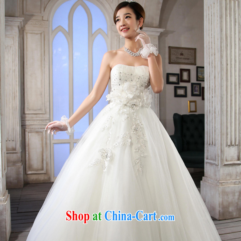 Korean edition 2015 new erase chest graphics thin wedding dresses bare chest drill with a strap white XL, Hyatt, married, and on-line shopping