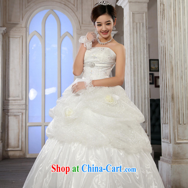 Korean edition 2015 new erase chest graphics thin wedding dresses wiped his chest and tied with white diamond white XL, Hyatt, married, and shopping on the Internet