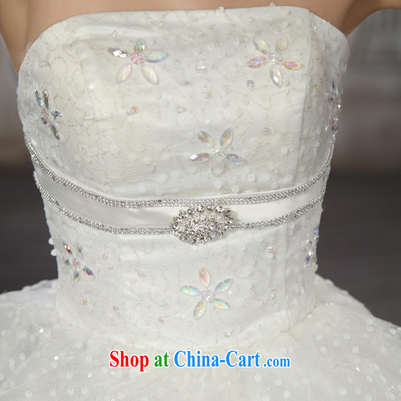 Korean edition 2015 new erase chest graphics thin wedding dresses wiped his chest and tied with white diamond white XL, Hyatt, married, and shopping on the Internet