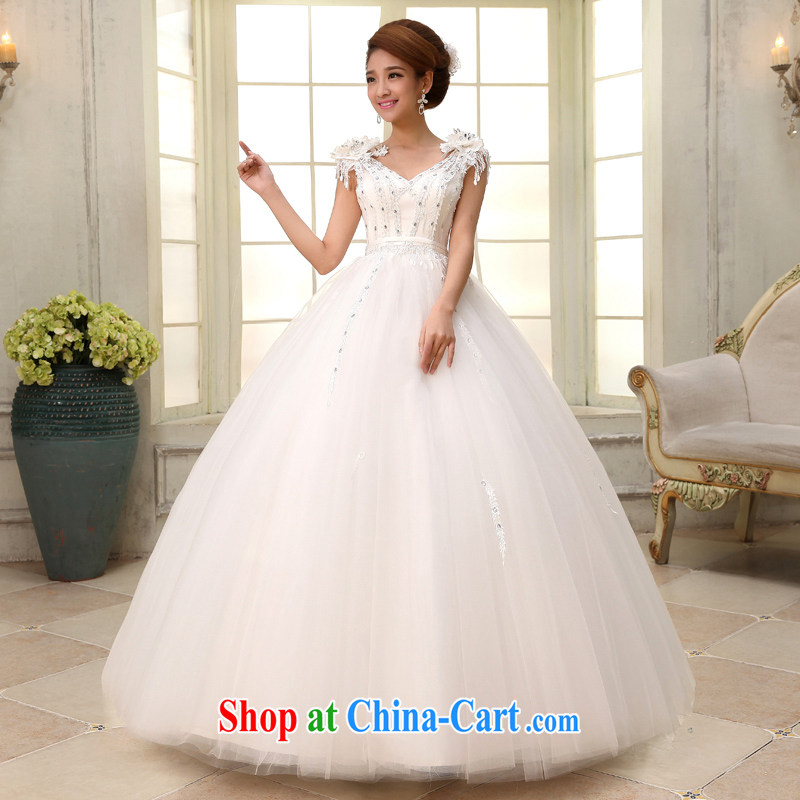 New 2015 Korean-style retro wedding dresses with a shoulder-shoulder video thin bridal wedding dresses white XL, Hyatt, married, and shopping on the Internet
