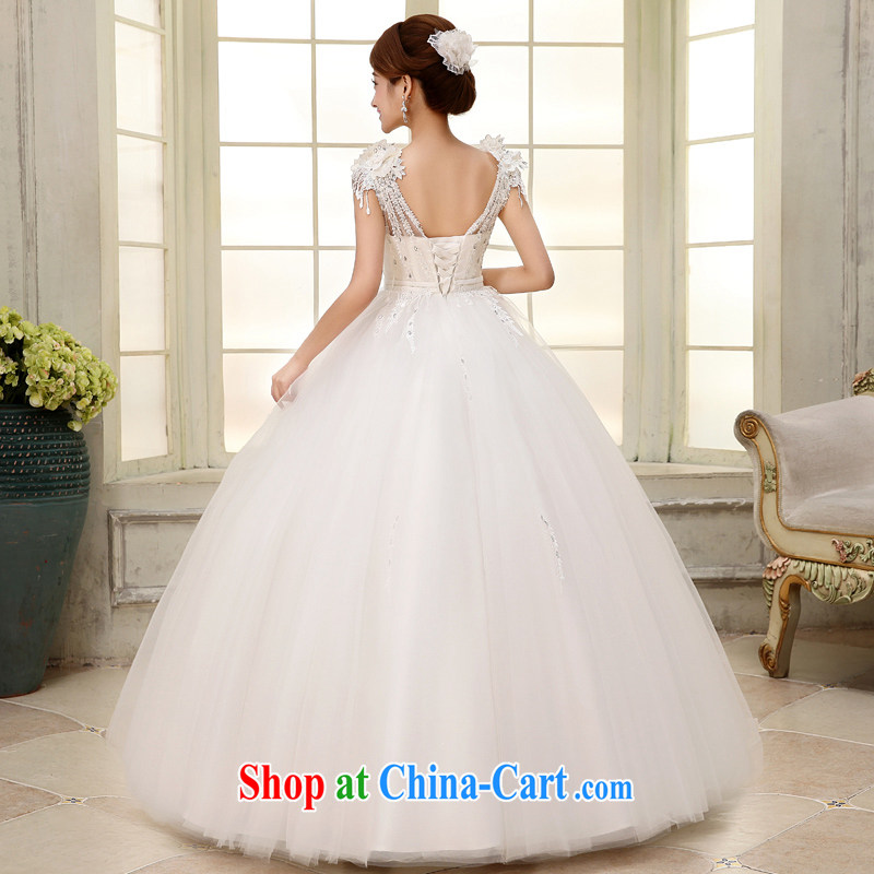 New 2015 Korean-style retro wedding dresses with a shoulder-shoulder video thin bridal wedding dresses white XL, Hyatt, married, and shopping on the Internet