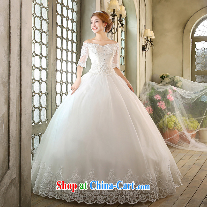 wedding dresses new 2015 Korean bridal white retro a shoulder style with wedding white L, Hyatt, married, and, on-line shopping