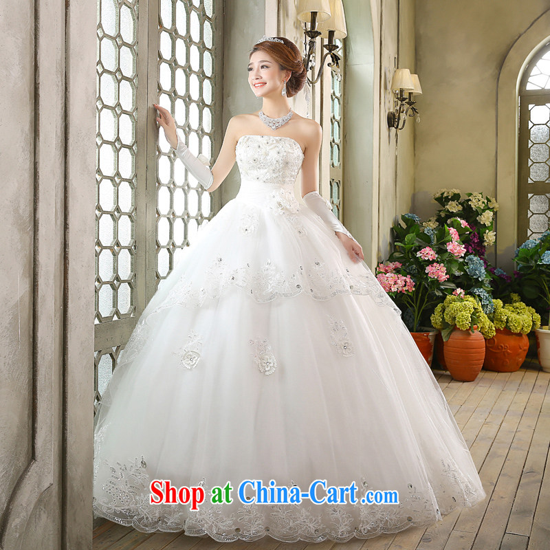 wedding dresses new 2015 Korean version wiped his chest white beauty graphics thin Princess with flowers white XL, Hyatt, married, and shopping on the Internet