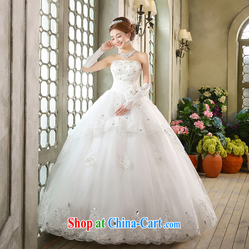 wedding dresses new 2015 Korean version wiped his chest white beauty graphics thin Princess with flowers white XL, Hyatt, married, and shopping on the Internet