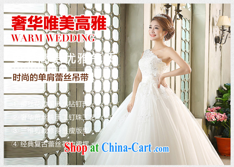 wedding dresses new 2015 Korean Princess with bridal White single flowers shoulder strap with white XL pictures, price, brand platters! Elections are good character, the national distribution, so why buy now enjoy more preferential! Health