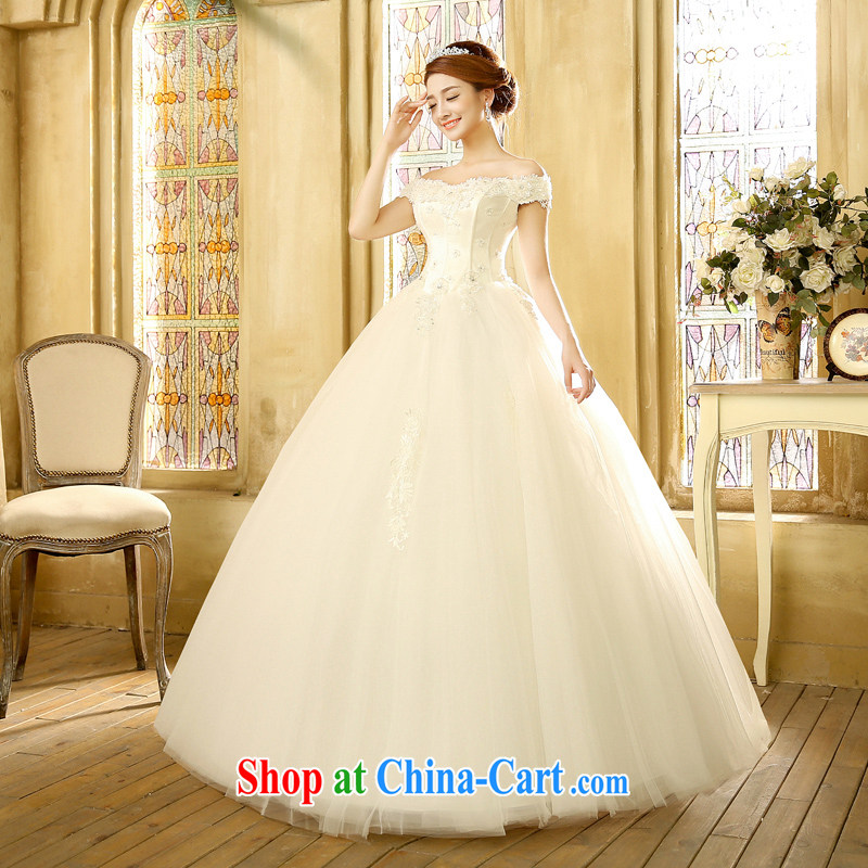wedding dresses new 2015 Korean bridal white retro a shoulder Princess with wedding white XL, Hyatt, married, and, on-line shopping