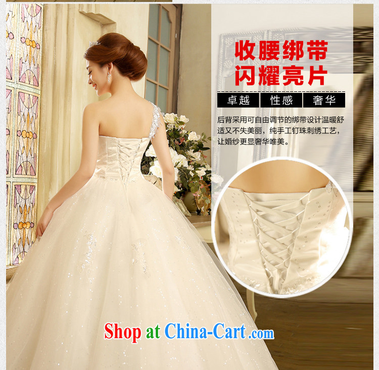 wedding dresses new 2015 Korean version with Princess Bride with white single shoulder strap water drilling straps white XL pictures, price, brand platters! Elections are good character, the national distribution, so why buy now enjoy more preferential! Health