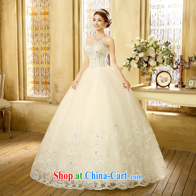 2015 new erase chest graphics thin wedding dresses wiped his chest to drill with water drilling simple Korean white XL, Hyatt, married, and on-line shopping