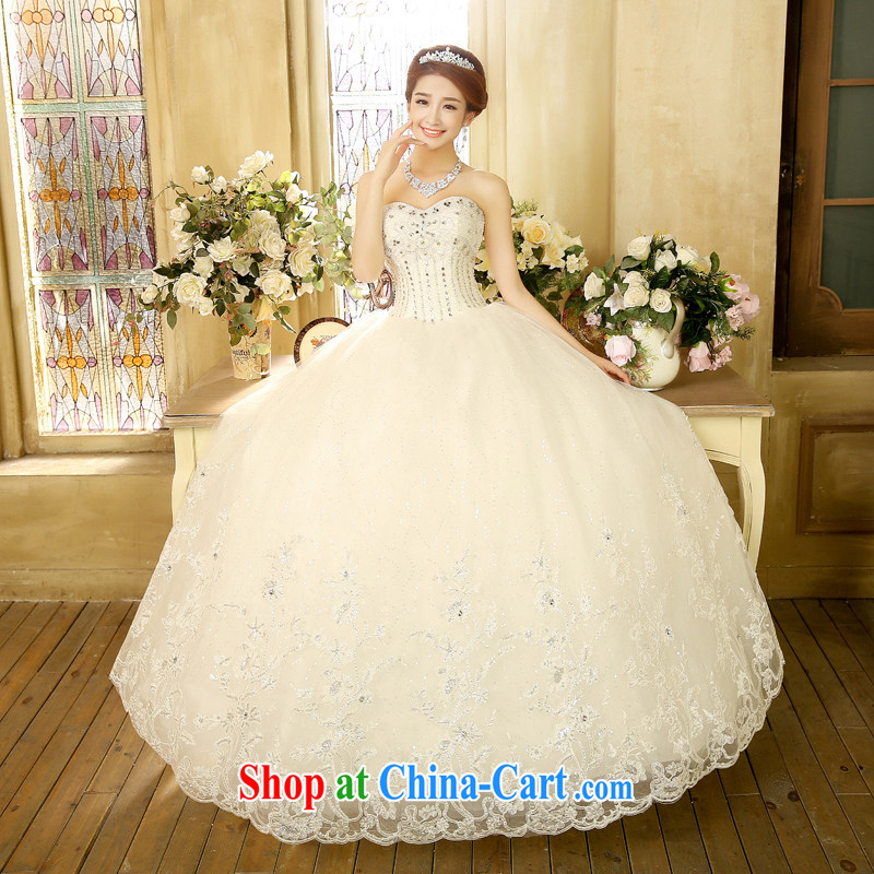 2015 new erase chest graphics thin wedding dresses wiped his chest to drill with water drilling simple Korean white XL, Hyatt, married, and on-line shopping