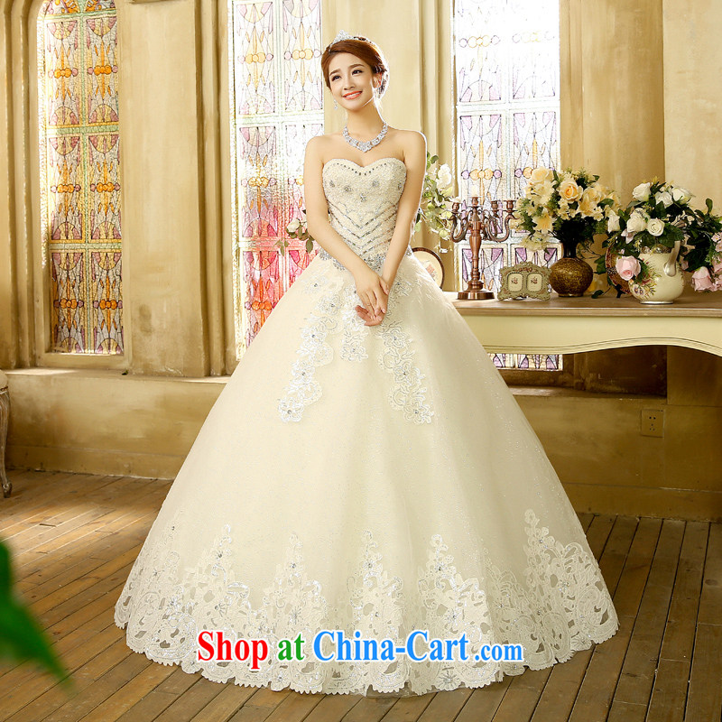 2015 Korean version of the new, bare chest graphics thin wedding dresses wiped his chest to drill with water drilling simple white XL, Hyatt, married, and, on-line shopping