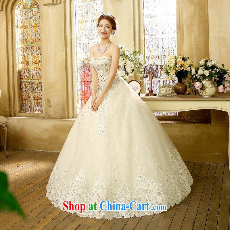 2015 Korean version of the new, bare chest graphics thin wedding dresses wiped his chest to drill with water drilling simple white XL, Hyatt, married, and, on-line shopping