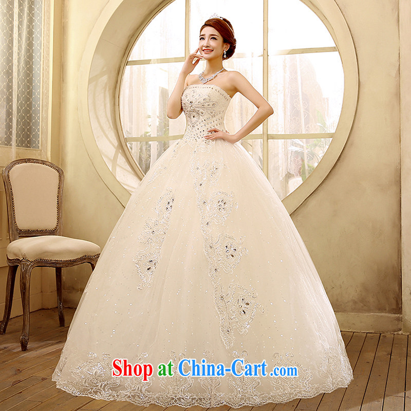 2015 new erase chest graphics thin wedding dresses simple Korean version with drill with drilling water white XL, Hyatt, married, and, shopping on the Internet