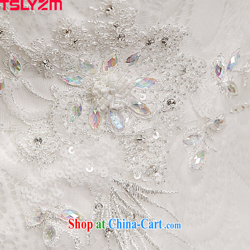 Tslyzm shoulders crowsfoot wedding dresses and ornaments embroidery hook take water drilling 2015 spring and summer new beauty-waist graphics thin, White Dress S, Tslyzm, shopping on the Internet