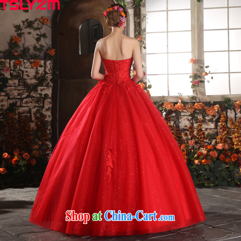 Mary Magdalene Tslyzn chest red wedding dresses bridal petal the waist graphics thin with shaggy dress 2015 new spring and summer red XXL, Tslyzm, shopping on the Internet