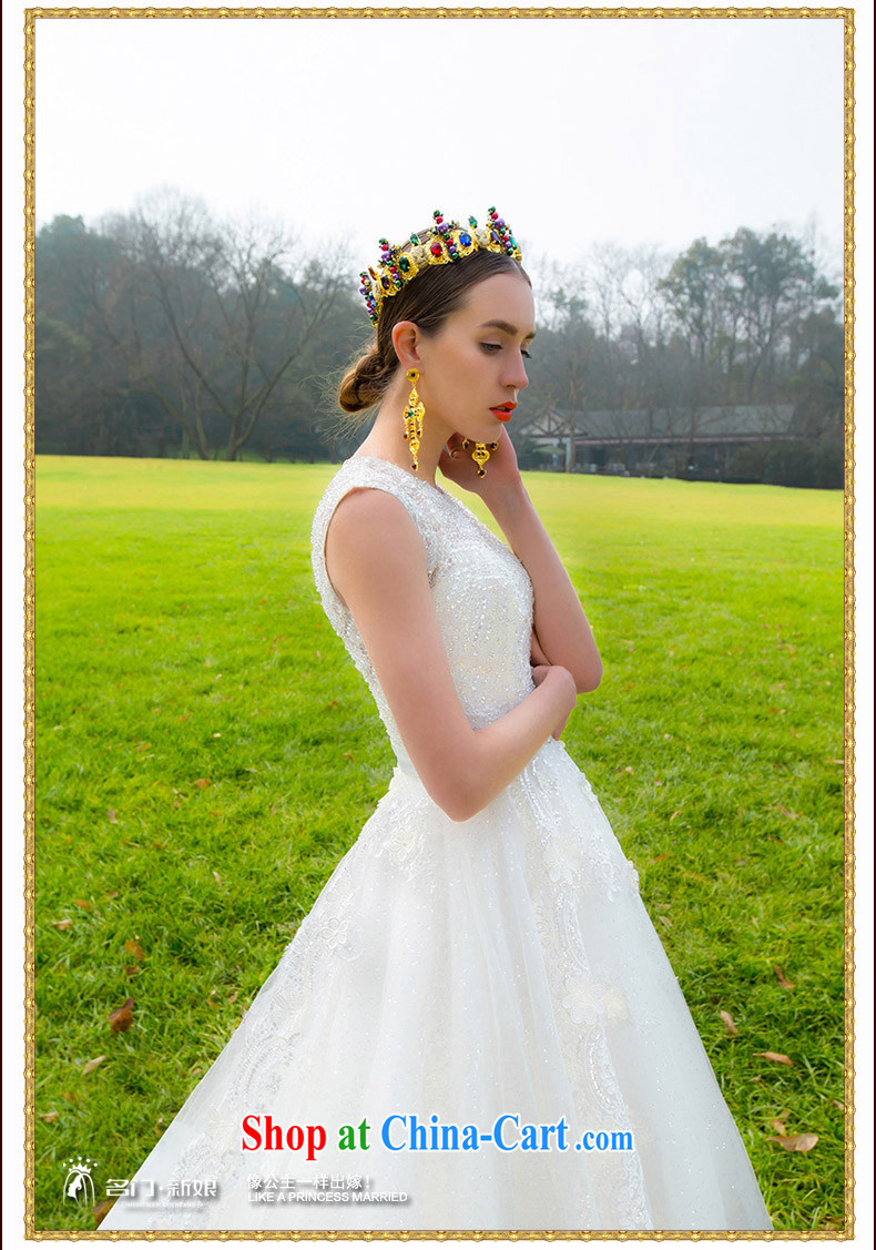 The bride's 2015 new lace-tail wedding stylish minimalist design luxury, drill A L 571 pictures, price, brand platters! Elections are good character, the national distribution, so why buy now enjoy more preferential! Health
