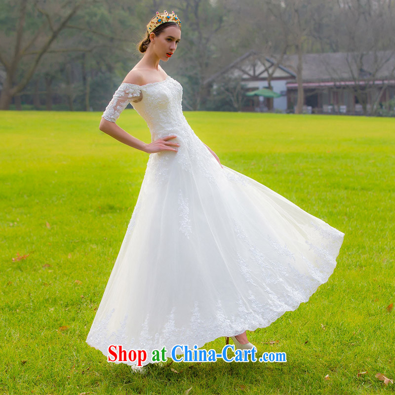 The bride's 2015 new lace-a field in shoulder cuff wedding canopy Princess Chulabhorn Wedding Video thin 546 L, the bride, shopping on the Internet