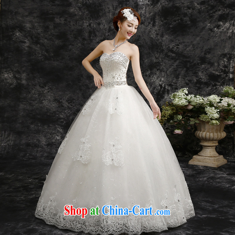 The beautiful 2015 spring and summer new erase chest Korean-style luxury with parquet drill wedding white XXL