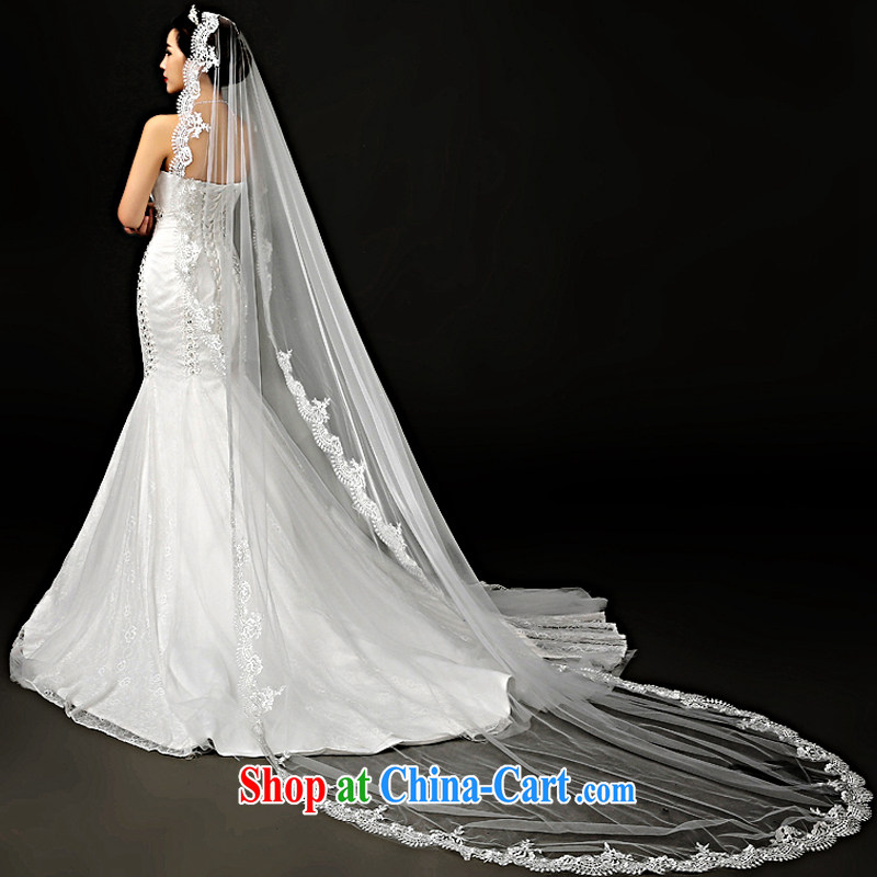 A good service is 2015 new brides and legal wedding dress and Legal Extra-long 3M lace wedding dresses and accessories white, good service, and shopping on the Internet