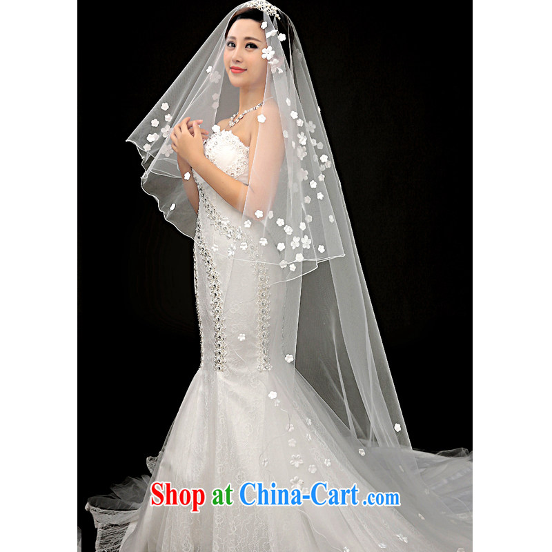 A good service is 2015 new brides and legal wedding dress and yarn ultra-long small flowers and yarn white, good service, and that, on-line shopping