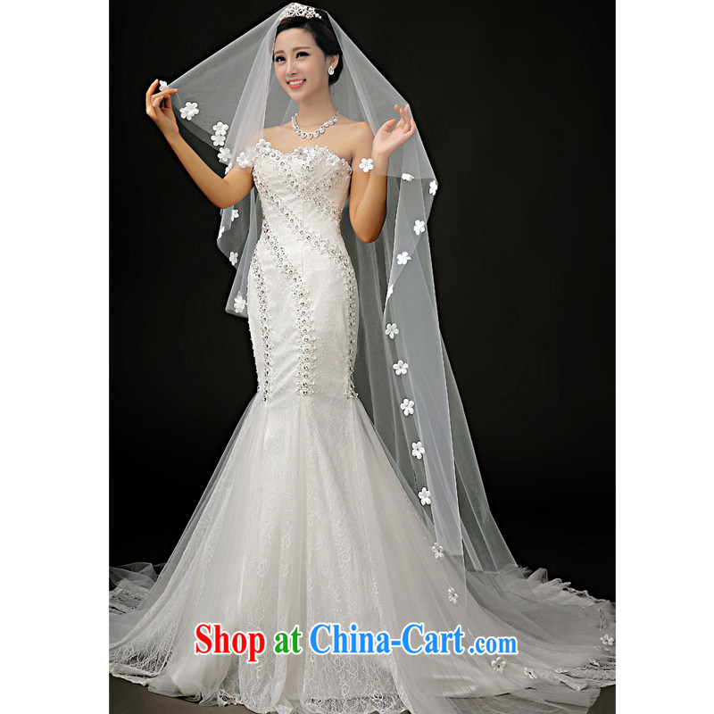 A good service is 2015 new brides and legal wedding dresses and wedding dresses and dresses wedding accessories long head yarn white, serving a good solid, shopping on the Internet