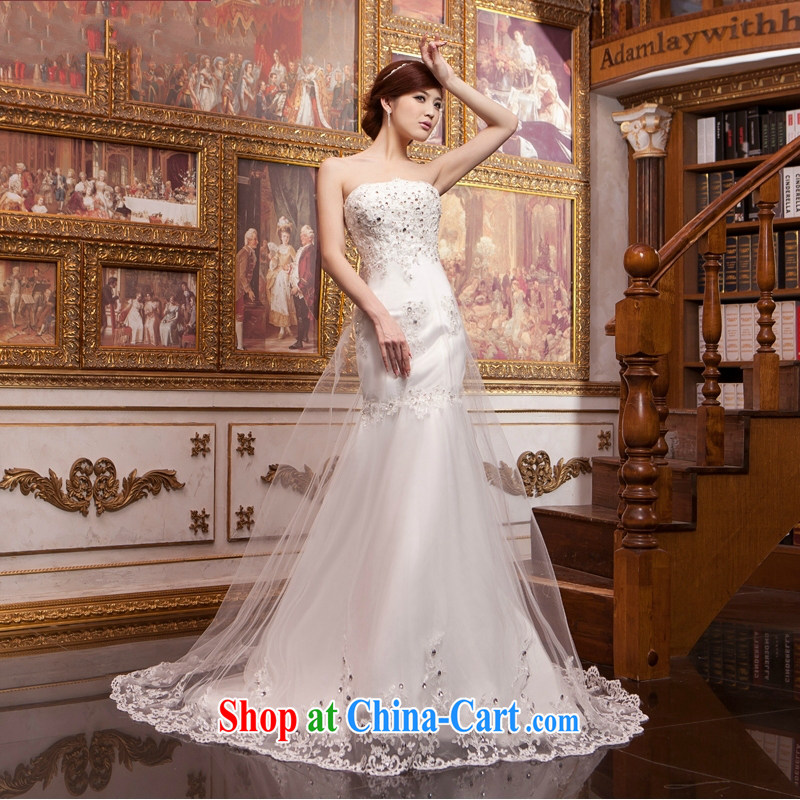 Yong-yan and Korean-style bridal beauty wedding crowsfoot long-tail wedding dresses 2015 new lace bare chest antique small crowsfoot white XXL, Yong Yan good offices, shopping on the Internet