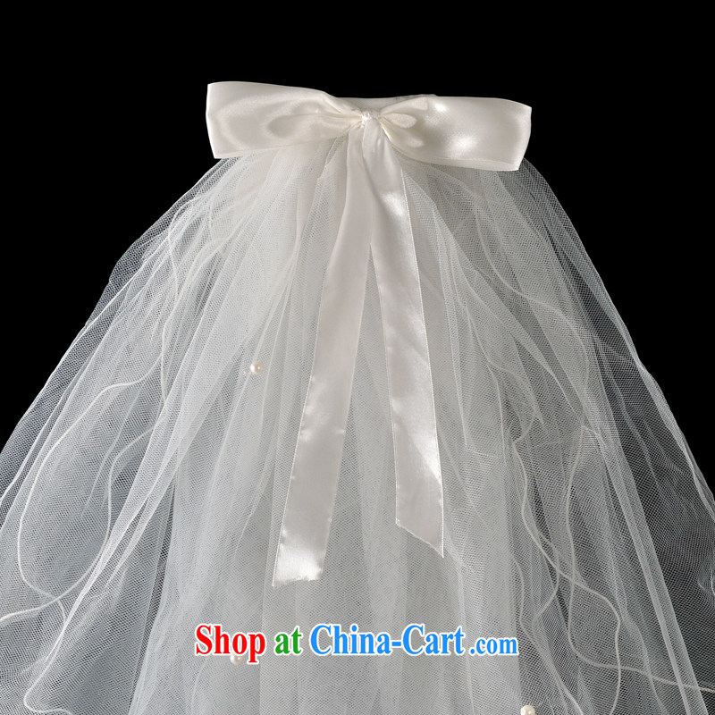 Serving a good solid marriages wedding butterfly knot yarn bridal wedding Pearl layer 4 header yarn white 100 cm - 135 CM, good service, and shopping on the Internet