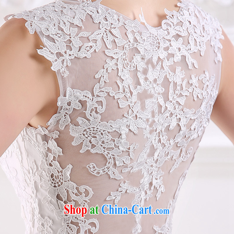 DressilyMe custom wedding - 2015 spring and summer lace straps fluoroscopy back at Merlion cultivating small tail wedding sexy bridal dress White - out of stock 25 day shipping XL, DRESSILY ME OCCASIONS WEAR ON - LINE, shopping on the Internet