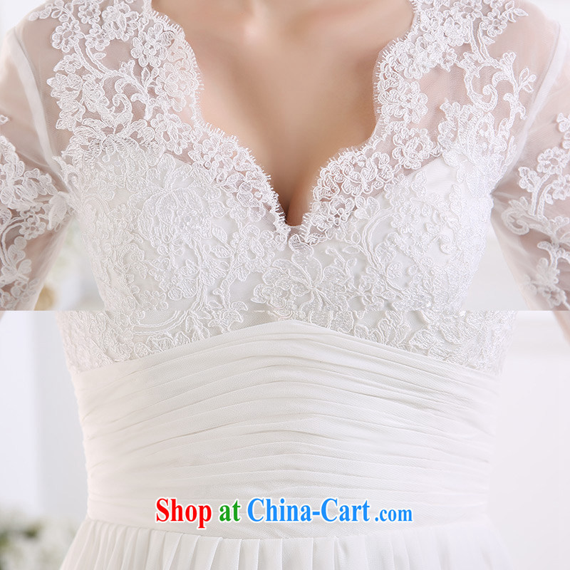 DressilyMe custom wedding - 2015 spring and summer lace 7 V cuff for snow woven short version A Wedding high waist and stylish bridal gown White - out of stock 25 Day Shipping XL, DRESSILY ME OCCASIONS WEAR ON - LINE, shopping on the Internet