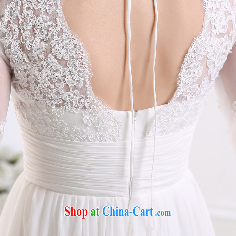 DressilyMe custom wedding - 2015 spring and summer lace 7 V cuff for snow woven short version A Wedding high waist and stylish bridal gown White - out of stock 25 Day Shipping XL, DRESSILY ME OCCASIONS WEAR ON - LINE, shopping on the Internet