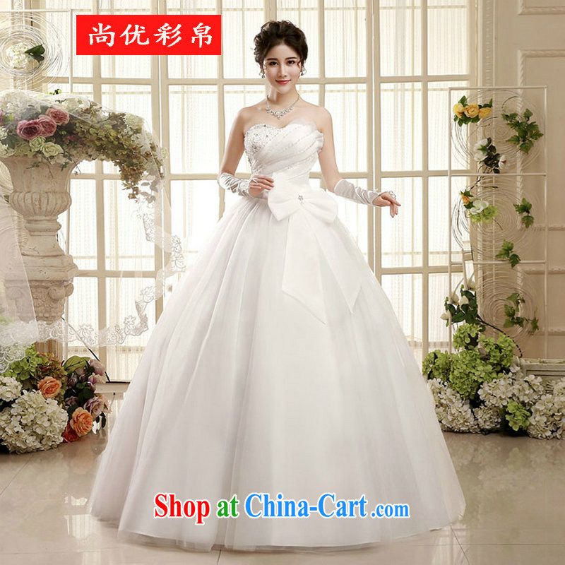 It is also optimized their wedding dresses spring 2015 new Korean version wiped chest marriages with Princess shaggy dress lace tie-Xs, 2212 white XXL