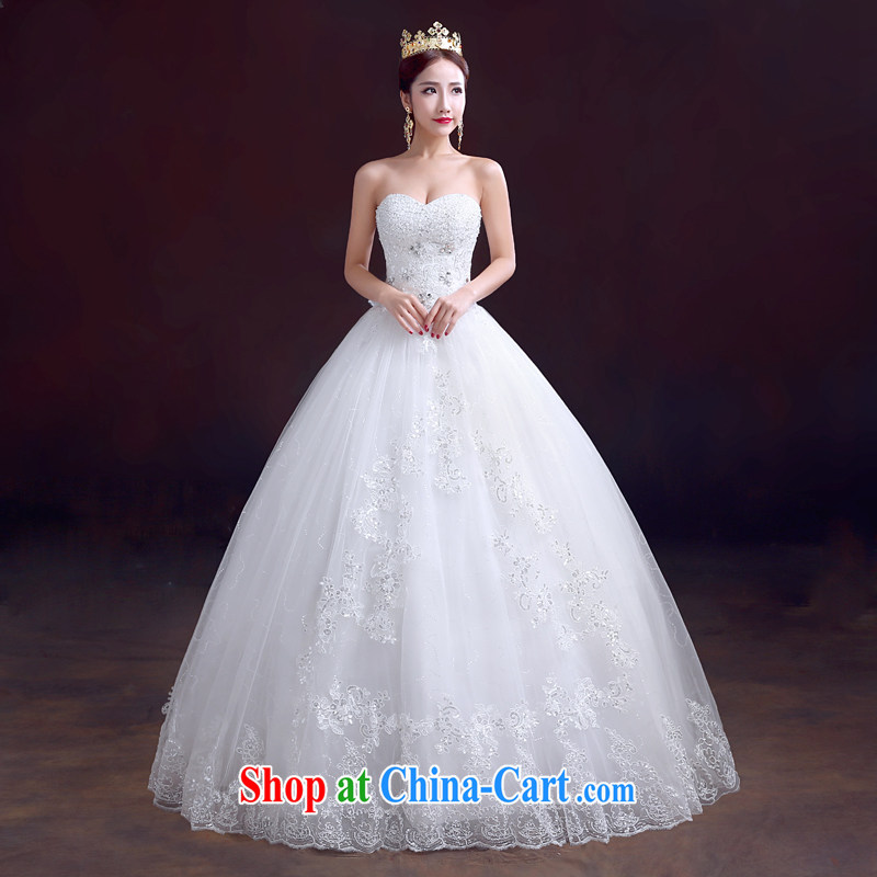 The married Yi 2015 new spring wedding dresses wiped his chest to tie, wedding wood drill white wedding video thin wedding white XXL, dumping the married Yi, shopping on the Internet
