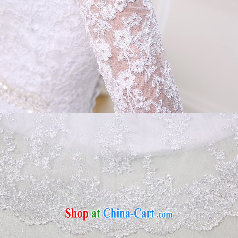 DressilyMe custom wedding - 2015 gauze a field for 7 cuff lace inserts drill temperament crowsfoot wedding zipper tail bridal gown White - out of stock 25 day shipping XL, DRESSILY ME OCCASIONS WEAR ON - LINE, shopping on the Internet