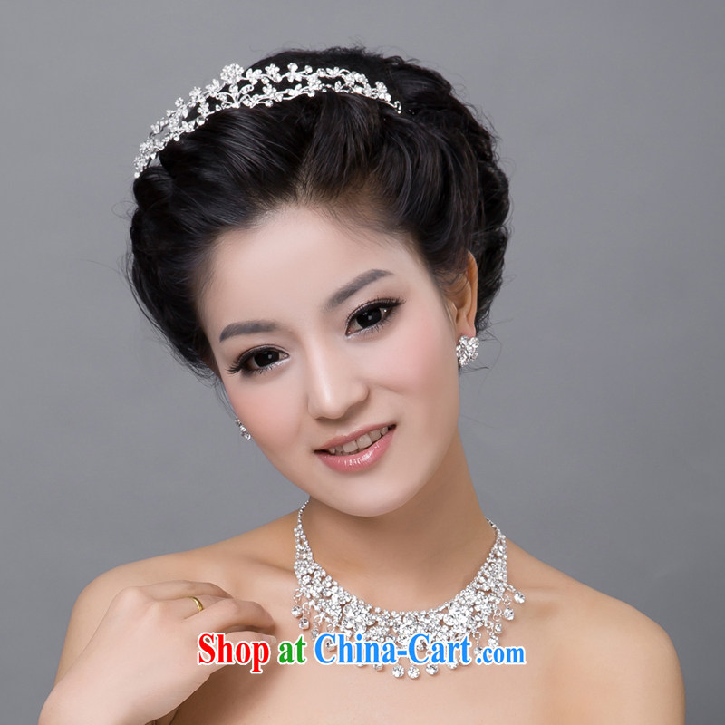 2015 new bridal jewelry package Crown necklace earrings wedding dresses accessories