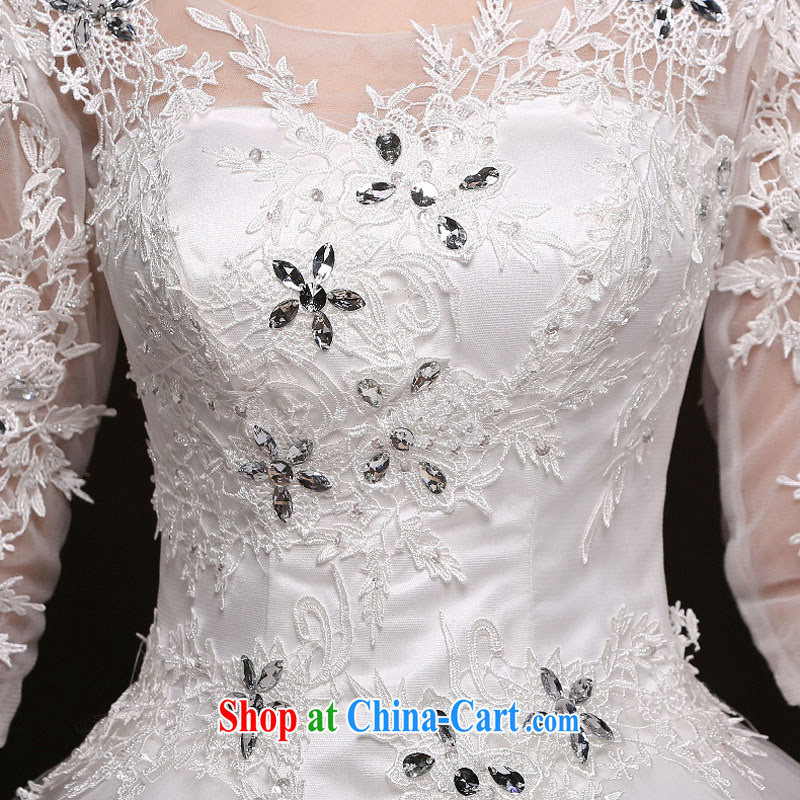 The china yarn 2015 new wedding dresses stylish Korean-style field shoulder alignment to the Code on MM graphics thin wedding spring and summer classic in style cuff white M and China yarn, shopping on the Internet
