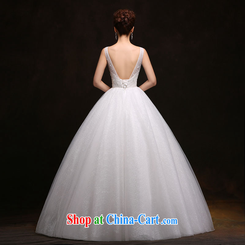 The china yarn 2015 new lace half-and-collar V Princess shaggy dress bridal graphics thin large code wedding dresses white. size does not accept return and china yarn, and shopping on the Internet