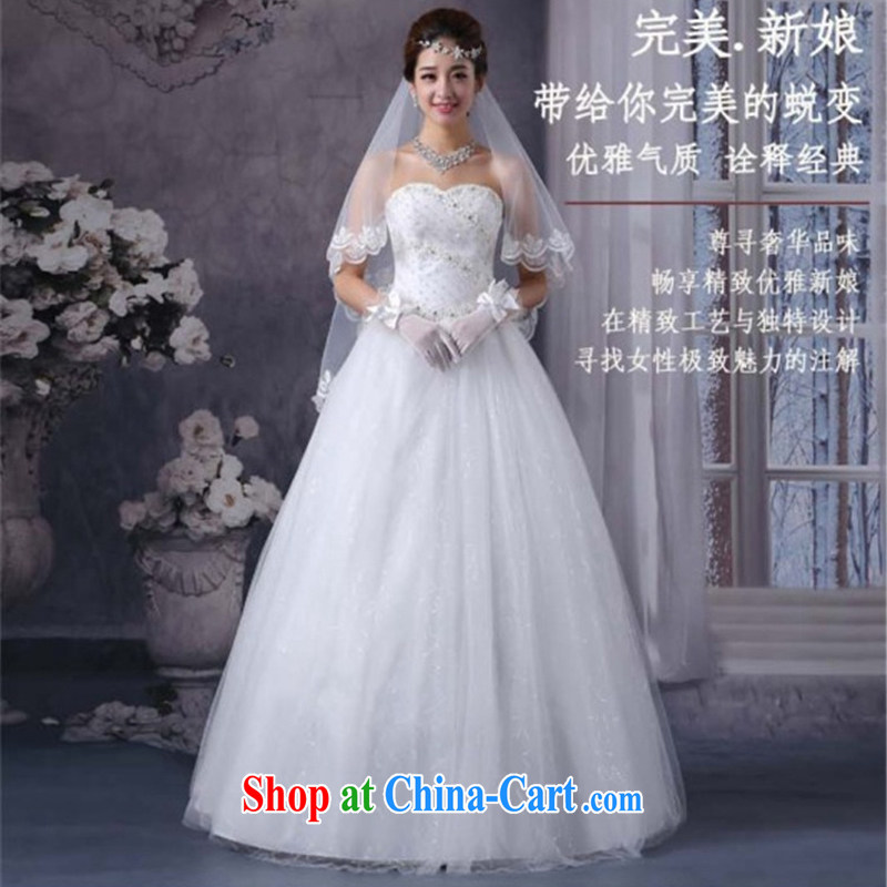 2015 new wedding heart wiped his chest and shaggy yarn wedding dresses Princess Royal bride wedding dresses white XS