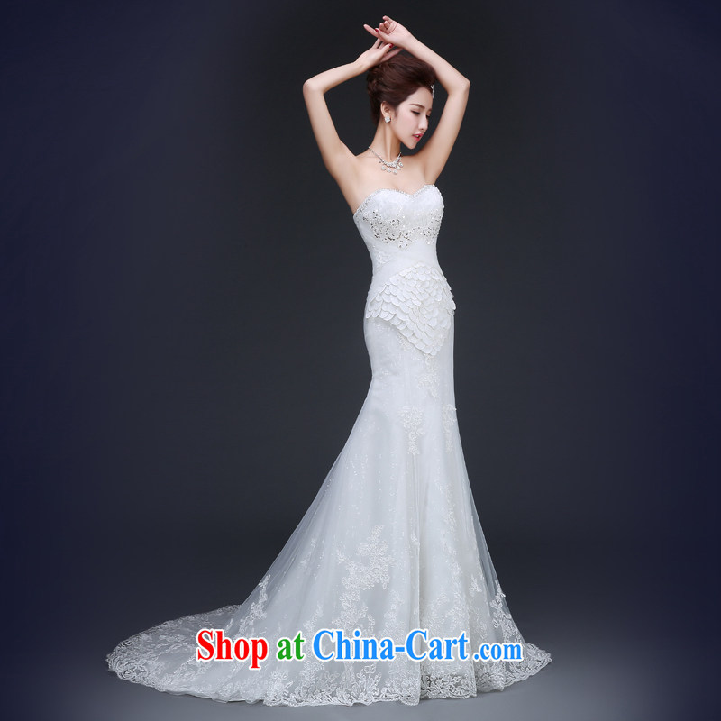 Cheng Kejie MIA 2015 spring Korean-style wedding dresses 2014 winter New Field in cuff lace water drilling A field trailing white XXL, Jake Mia, and shopping on the Internet