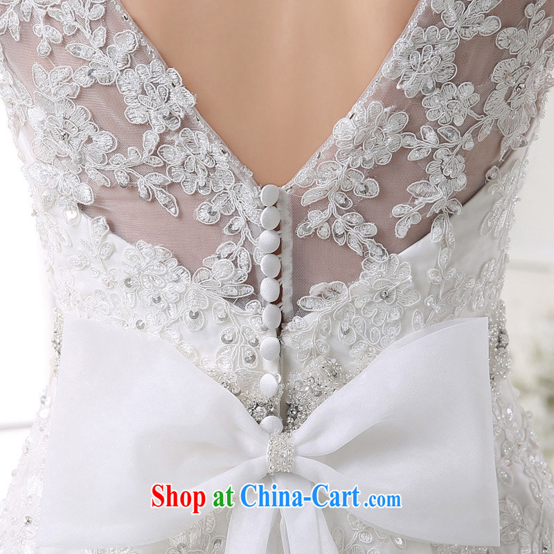 DressilyMe custom wedding - 20,151 field collar lace inserts the drill back at Merlion wedding V field back bowtie belt bridal gown White - out of stock 25 Day Shipping XL, DRESSILY ME OCCASIONS WEAR ON - LINE, shopping on the Internet