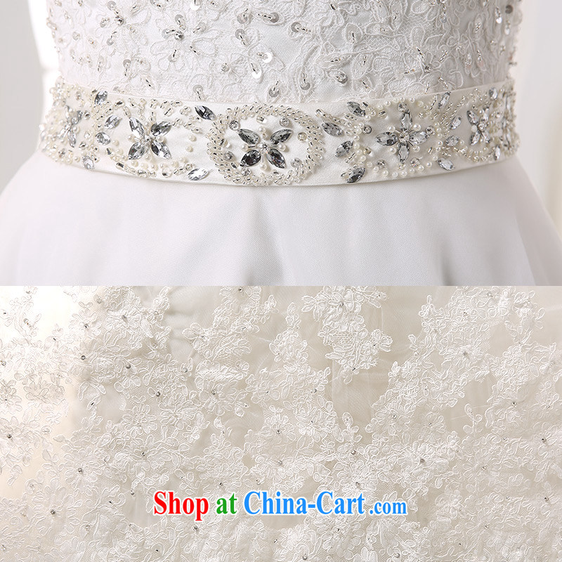 DressilyMe custom wedding - 2015 lace bare chest parquet drill belt shaggy Princess wedding beauty zip-tail luxury bridal gown White - out of stock 25 day shipping XL, DRESSILY ME OCCASIONS WEAR ON - LINE, shopping on the Internet