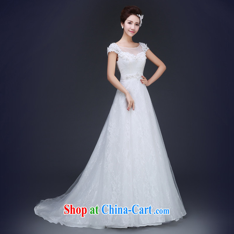 Jie MIA wedding dresses new 2015 bridal high quality custom tail pregnant wedding spring inserts drill white XXL