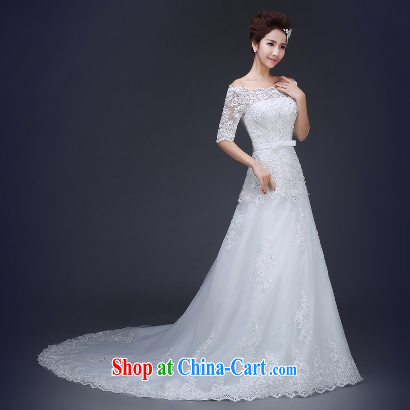 Jie MIA 2015 spring and summer new wedding dresses simple and stylish a shoulder-tail marriages Korean version the code with white L, Jake Mia, and shopping on the Internet