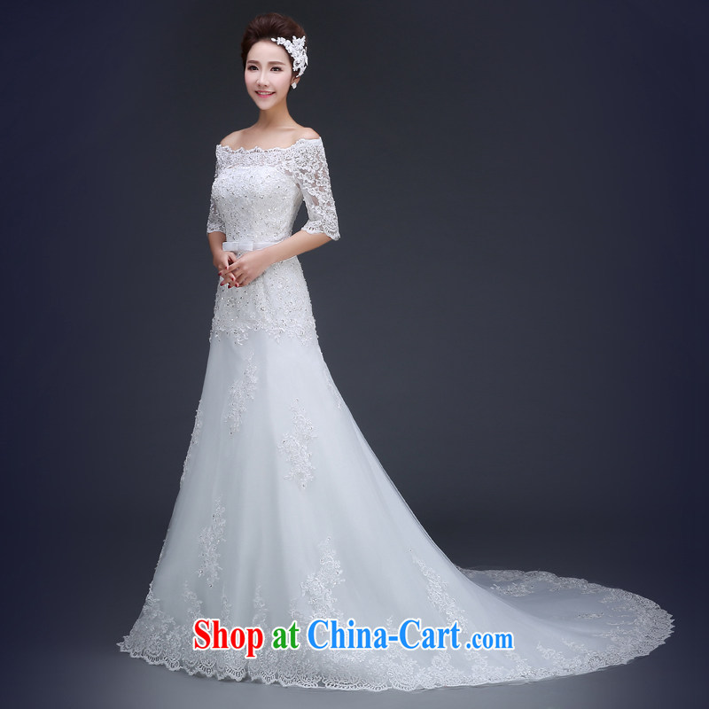 Jie MIA 2015 spring and summer new wedding dresses simple and stylish a shoulder-tail marriages Korean version the code with white L, Jake Mia, and shopping on the Internet