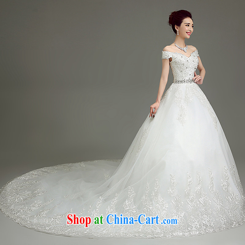 According to T-shirt in accordance with the wedding dresses 2015 spring and summer new white tie-erase chest wedding Korean minimalist with graphics thin marriages wedding tails, XXL, Netherlands according to the law, and, on-line shopping